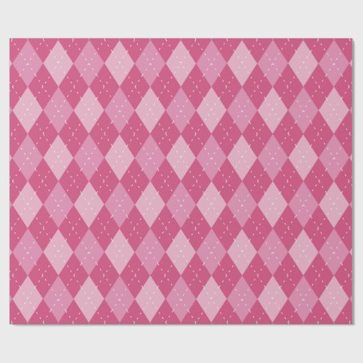 Argyle Pattern, Roze Cadeaupapier (Vlak)