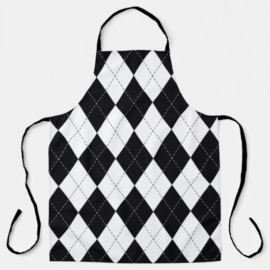 Argyle pattern seamless in black and white. Geomet Schort (Voorkant)