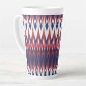 Argyle Pattern White Blue Red Ikat Technique Latte Mok (Linkerhoek)