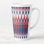 Argyle Pattern White Blue Red Ikat Technique Latte Mok (Rechts)
