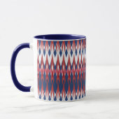 Argyle Pattern White Blue Red Ikat Technique Mok (Links)
