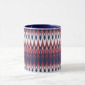 Argyle Pattern White Blue Red Ikat Technique Mok (Midden)