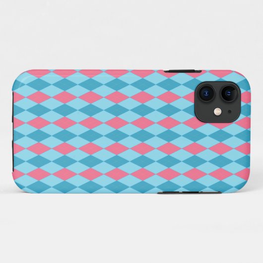 Argyle Pink Blue Case-Mate iPhone Case (Achterkant (horizontaal))