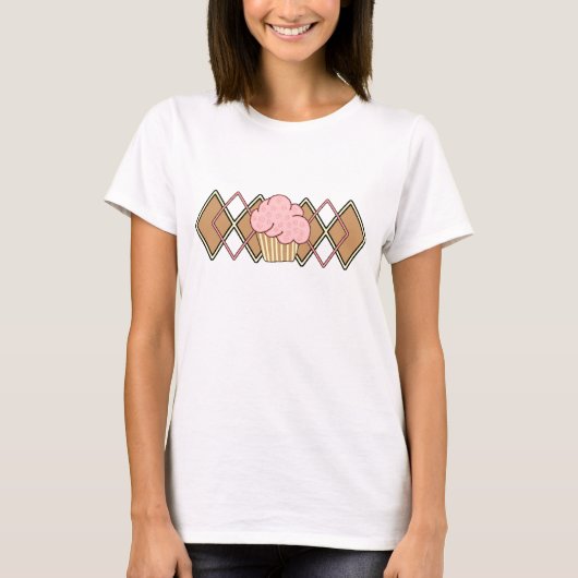 Argyle Pink Cupcake T-shirt (Voorkant)