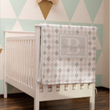 Argyle Plaid Pastel Roze en Blauwe Fleece Deken