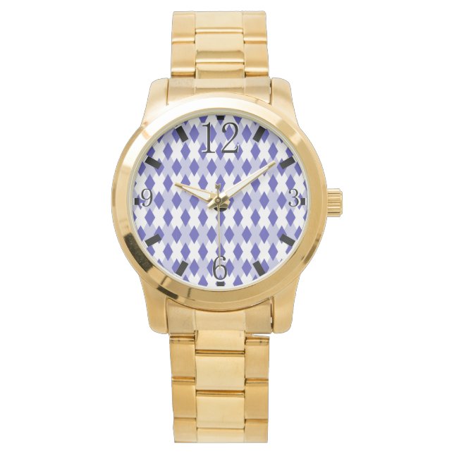 Argyle Plaid Patroon_4A46B0 Horloge (Voorkant)