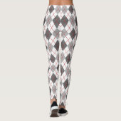 Argyle Plaid Red Grey Silver Leggings (Achterkant)