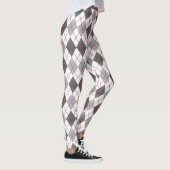 Argyle Plaid Red Grey Silver Leggings (Rechts)
