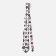 Argyle Plaid Rood Grijs Zilver Aangepast Monogram