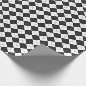 Argyle plaid. Schots patroon in wit en zwart Cadeaupapier (Hoek)