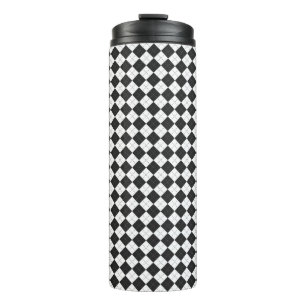 Argyle plaid. Schots patroon in wit en zwart Thermosbeker