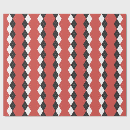 Argyle plaid. Schots patroon in wit, zwart en zwar Cadeaupapier (Vlak)