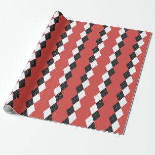 Argyle plaid. Schots patroon in wit, zwart en zwar Cadeaupapier