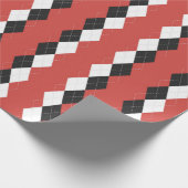 Argyle plaid. Schots patroon in wit, zwart en zwar Cadeaupapier (Hoek)