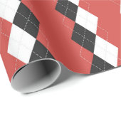 Argyle plaid. Schots patroon in wit, zwart en zwar Cadeaupapier (Rol Hoek)