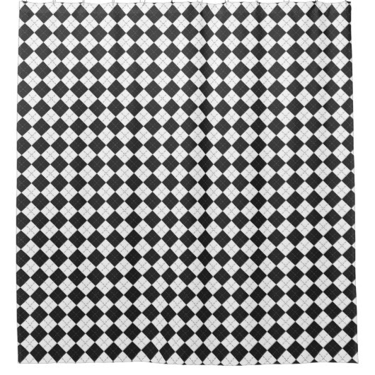 Argyle plaid. Scottish pattern in white and black  Douchegordijn (Voorkant)