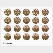 Argyle Polka Dots Ronde Sticker (Vel)
