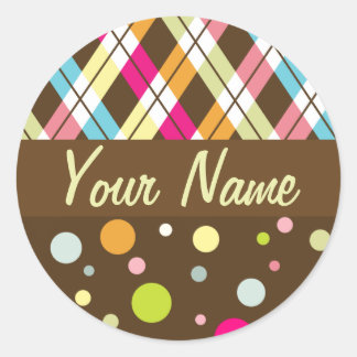 Argyle Polka Dots Ronde Sticker