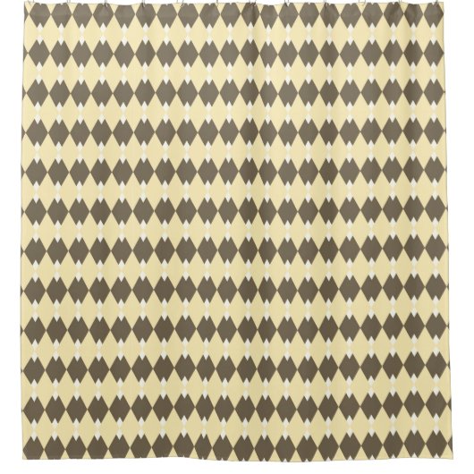 Argyle Pset Pattern Sepia Douchegordijn (Voorkant)