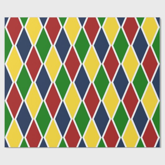 Argyle Rainbow Multicolor Harlequin Diamond Cadeaupapier (Vlak)