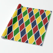 Argyle Rainbow Multicolor Harlequin Diamond Cadeaupapier (Uitgerold)