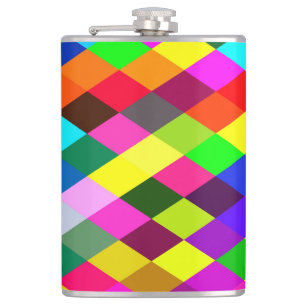 Argyle Rainbow Pixel Flask Heupfles
