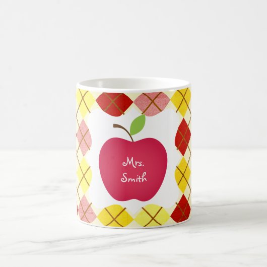 Argyle Red Apple Teacher's Koffiemok (Center)
