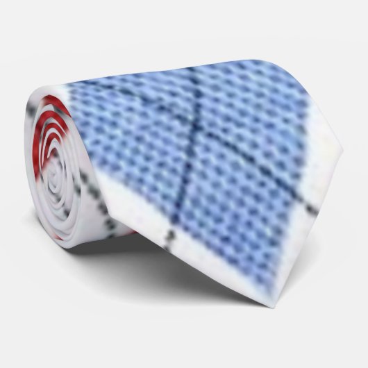Argyle Red en Blue New Custom Trendy Modern Mannen Stropdas (Opgerold)