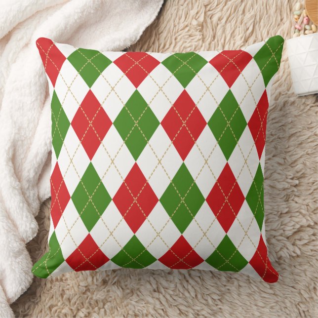 Argyle Red Green White Kussen (Deken)
