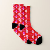 Argyle Red & Roze Hearts Patroon Sokken (Paar)