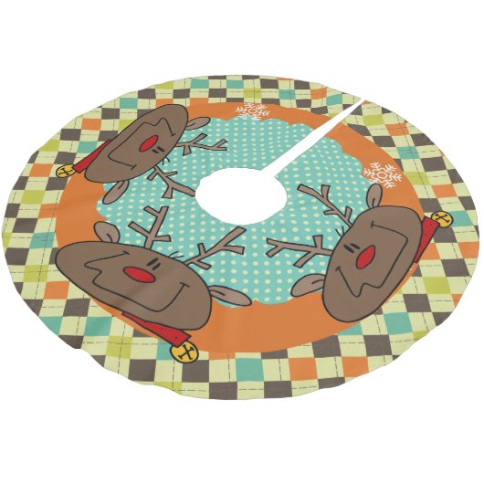 Argyle Rendier Holiday Tree Rok Kerstboom Rok (Gekanteld)