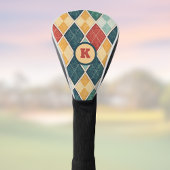Argyle RetroHarlequin w Monogram Initiaal Golfheadcover