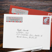 Argyle rood & grijs vakantie retour adres labels