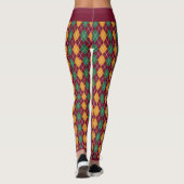 Argyle Rood Groen Patroon Elegant  Leggings (Achterkant)