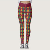 Argyle Rood Groen Patroon Elegant  Leggings (Voorkant)