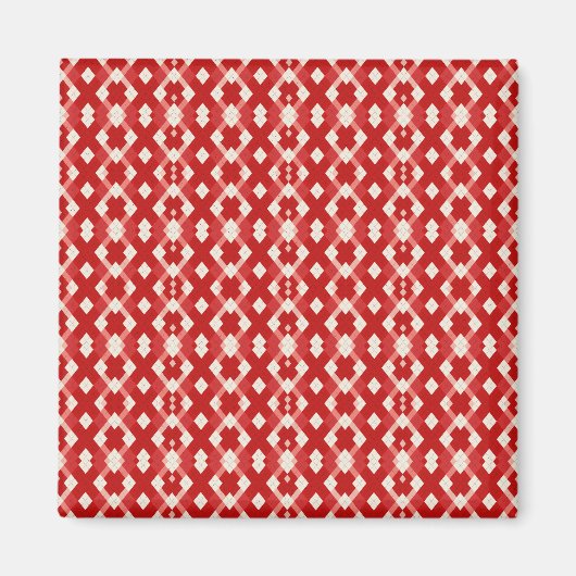 Argyle, rood wit roze Valentijnsdag Magneet (Voorkant)