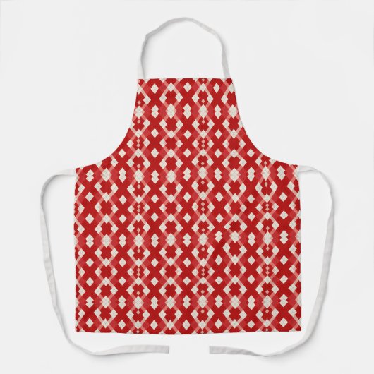 Argyle, rood wit roze Valentijnsdag Schort (Voorkant)