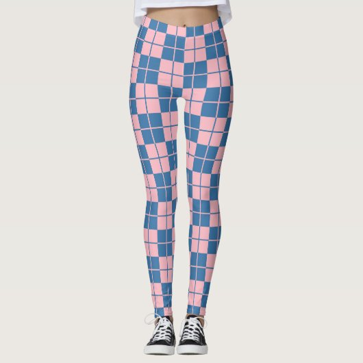 Argyle Schachbrett Plaid Leggings (Voorkant)