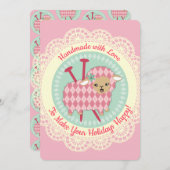 Argyle schapen breien naalden Kerstkaart (Voorkant / Achterkant)