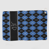 Argyle Schotlandse ruit Custom monogram Beginlette Golfhanddoek (Horizontaal)