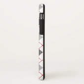 Argyle Schotse Rood Grijs Zilver Custom Monogram Case-Mate iPhone Case (Achterkant/links)