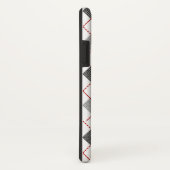 Argyle Schotse Rood Grijs Zilver Custom Monogram Case-Mate iPhone Case (Achterkant / rechts)
