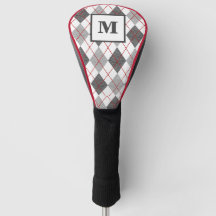 Argyle Schotse Rood Grijs Zilver Golf Eigen Initia