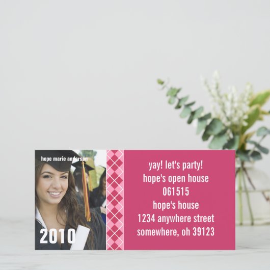 Argyle Senior Afbeeldingen 2010 Afstuderen Uitnodi (Staand voorkant)