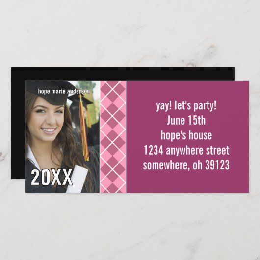 Argyle Senior Afbeeldingen 2010 Afstuderen Uitnodi (Voorkant / Achterkant)