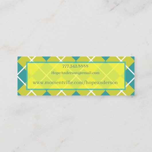 Argyle Senior Afbeeldingen Senior profielkaart Mini Visitekaartje (Achterkant)