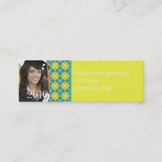 Argyle Senior Afbeeldingen Senior profielkaart Mini Visitekaartje (Voorkant)