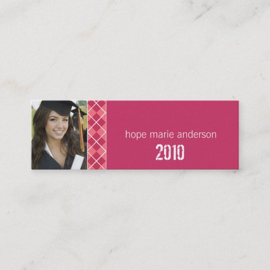 Argyle Senior Afbeeldingen Senior profielkaart Mini Visitekaartje (Voorkant)