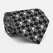Argyle Skulls Black White Stropdas (Opgerold)