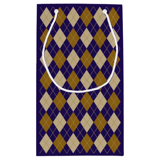 Argyle Sneeuw Cozy Winter Bruiloftsshower Klein Cadeauzakje (Achterkant)